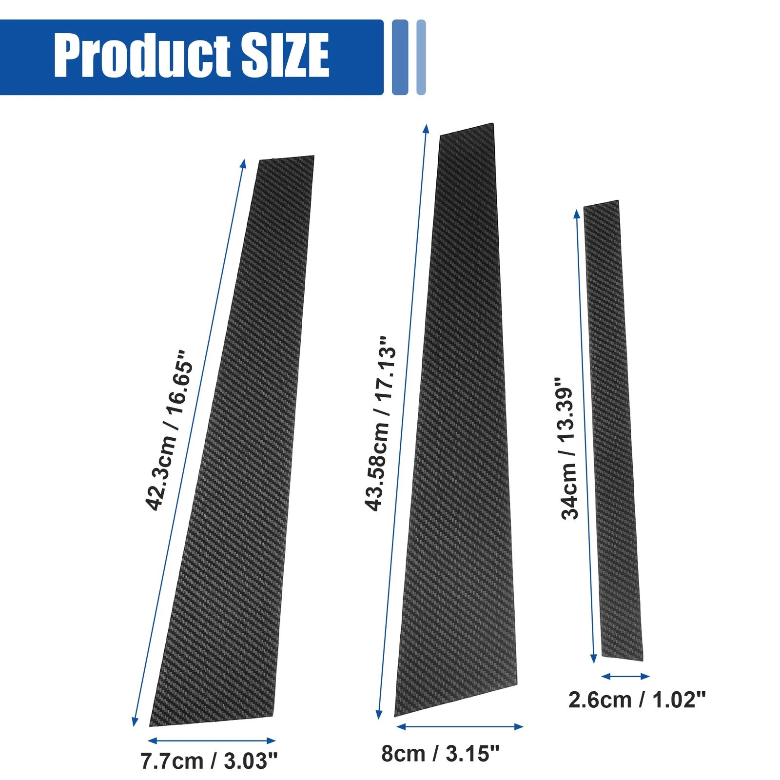 Carbon Pattern Door Window Pillar Post Cover Trim for BMW 5 Series E60 (2004–2010)