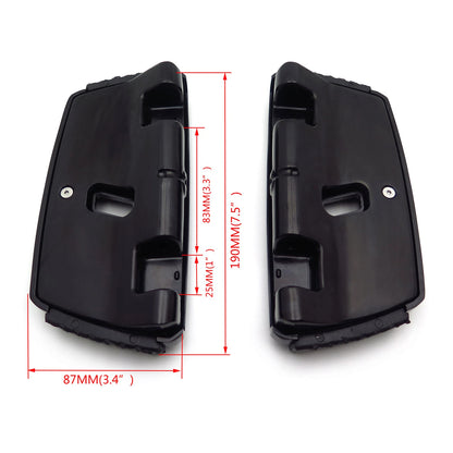 Hana Square Passenger Footboard Black for Harley Dyna/Softail (2000–2019)