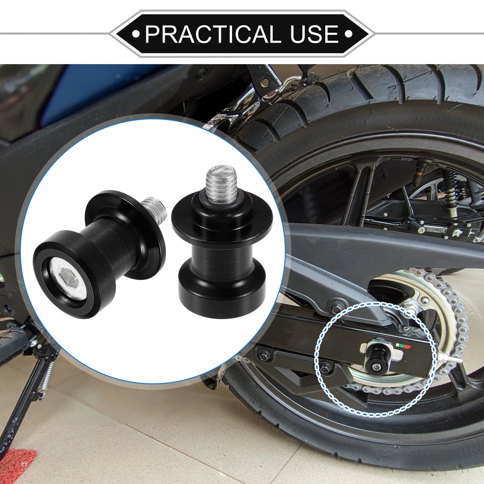 Motorcycle Swingarm Spools 8mm CNC Replacement Pair for Universal Models (2000–2024)