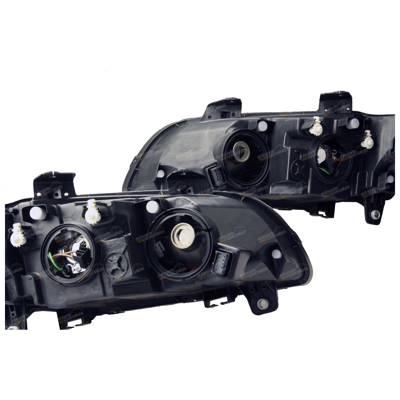 Black Headlights Pair LH+RH for Holden Commodore VE Series 2 (2010–2013)