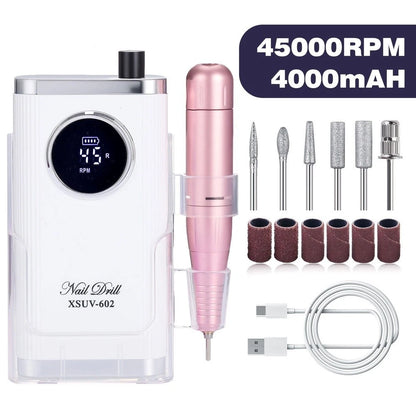 Nail Drill for Professional Use (45000 RPM, 4000mAh Battery)