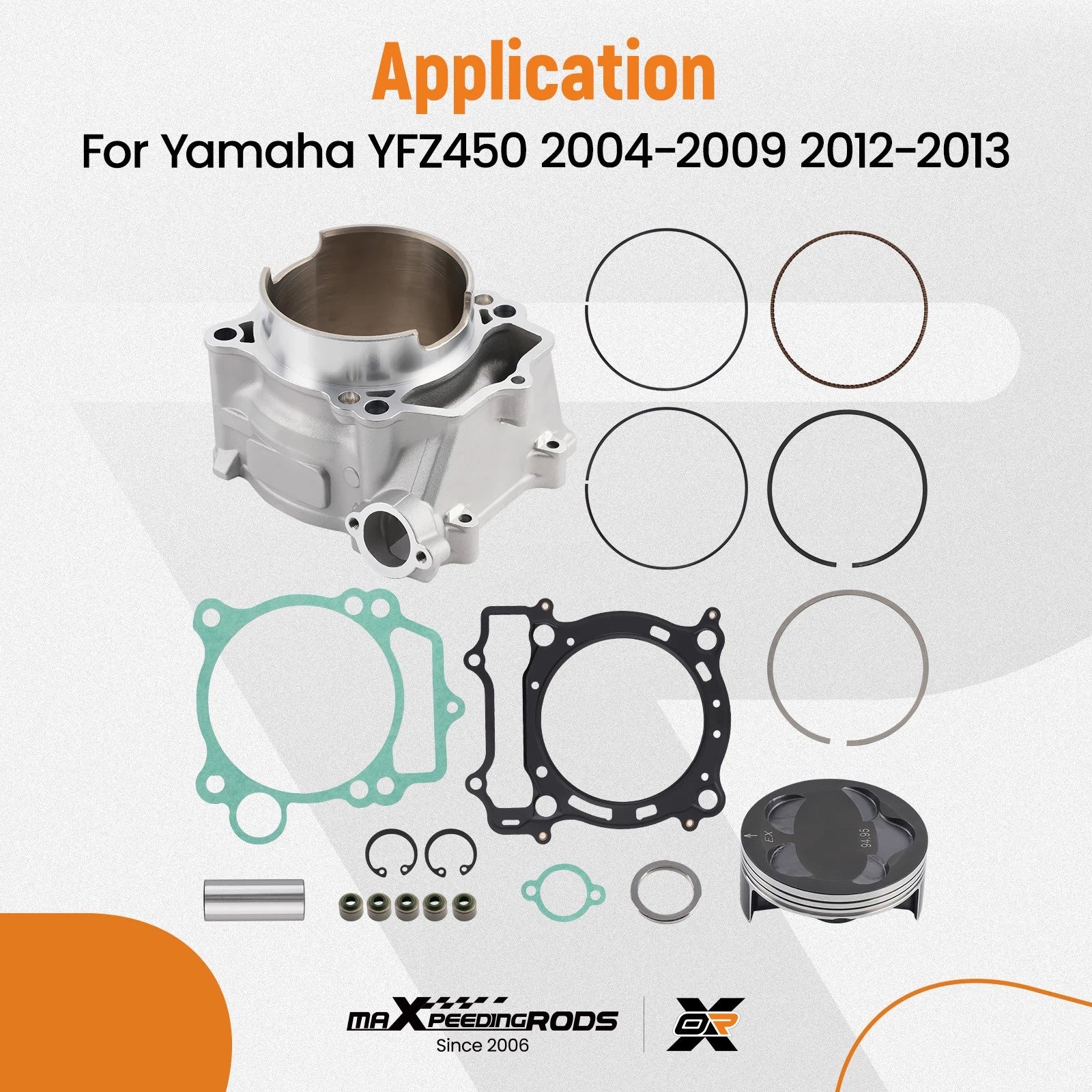 Engine Cylinder Kit Piston for Yamaha YFZ450 (2004–2009, 2012–2013) 95mm