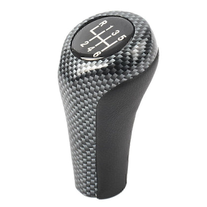 6 Speed Gear Shift Knob Stick Head For BMW E90 E91 X1 X3 X5 X6 Carbon Fiber