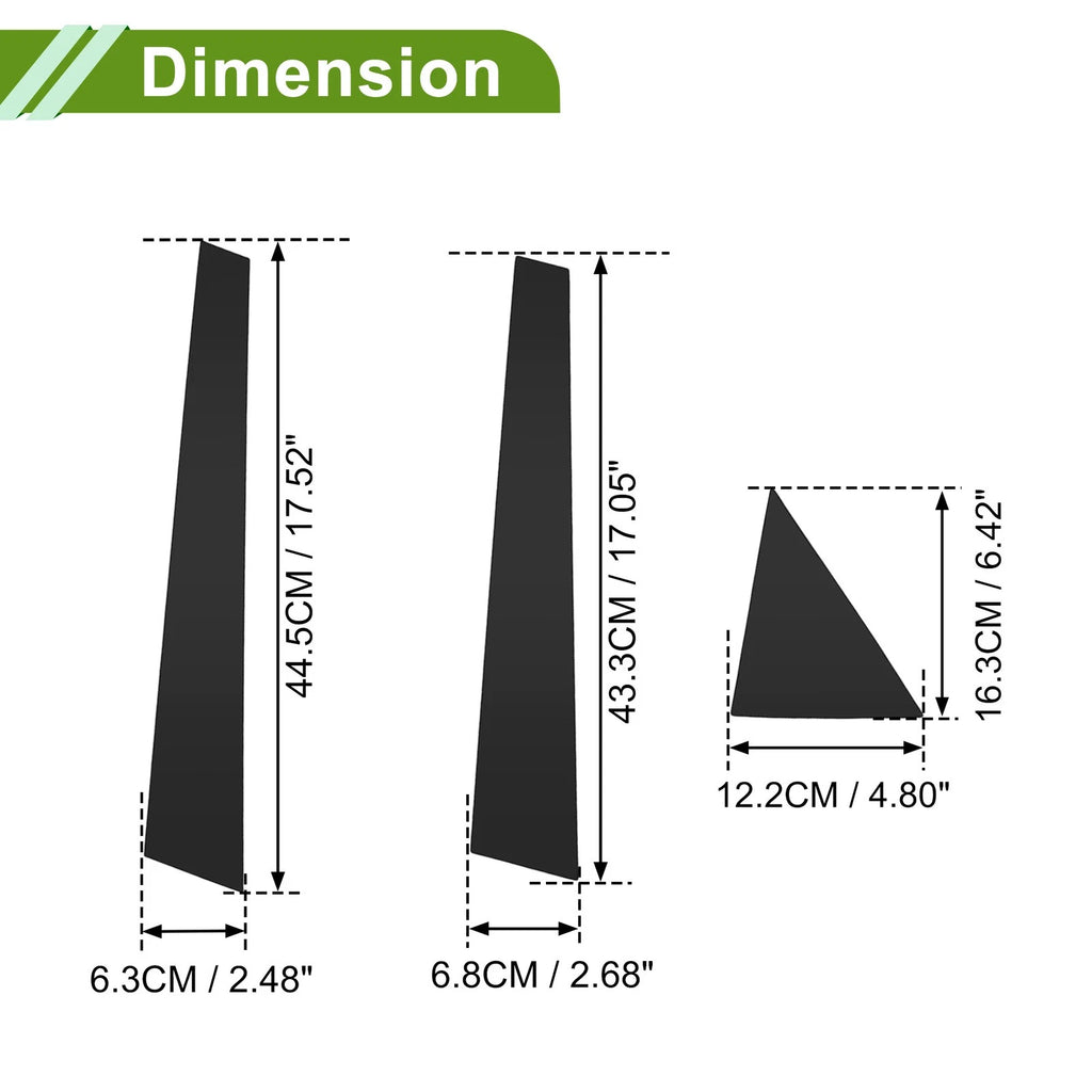 Pillar Window Trim Kit for Chevrolet Optra (2004–2009) Black