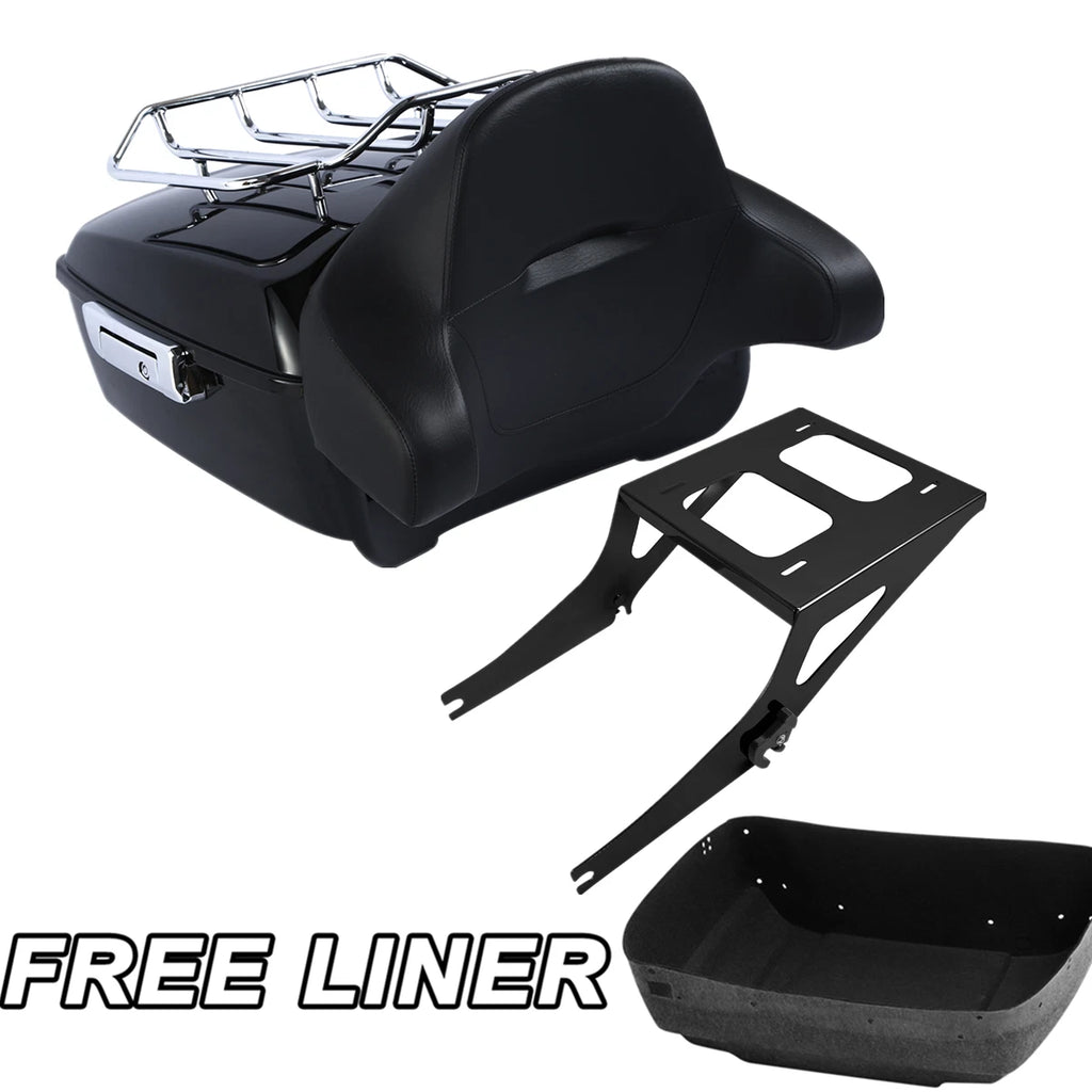 Trunk Backrest Pad Rack Mount for Harley Fat Boy FLSTF (2008–2016)