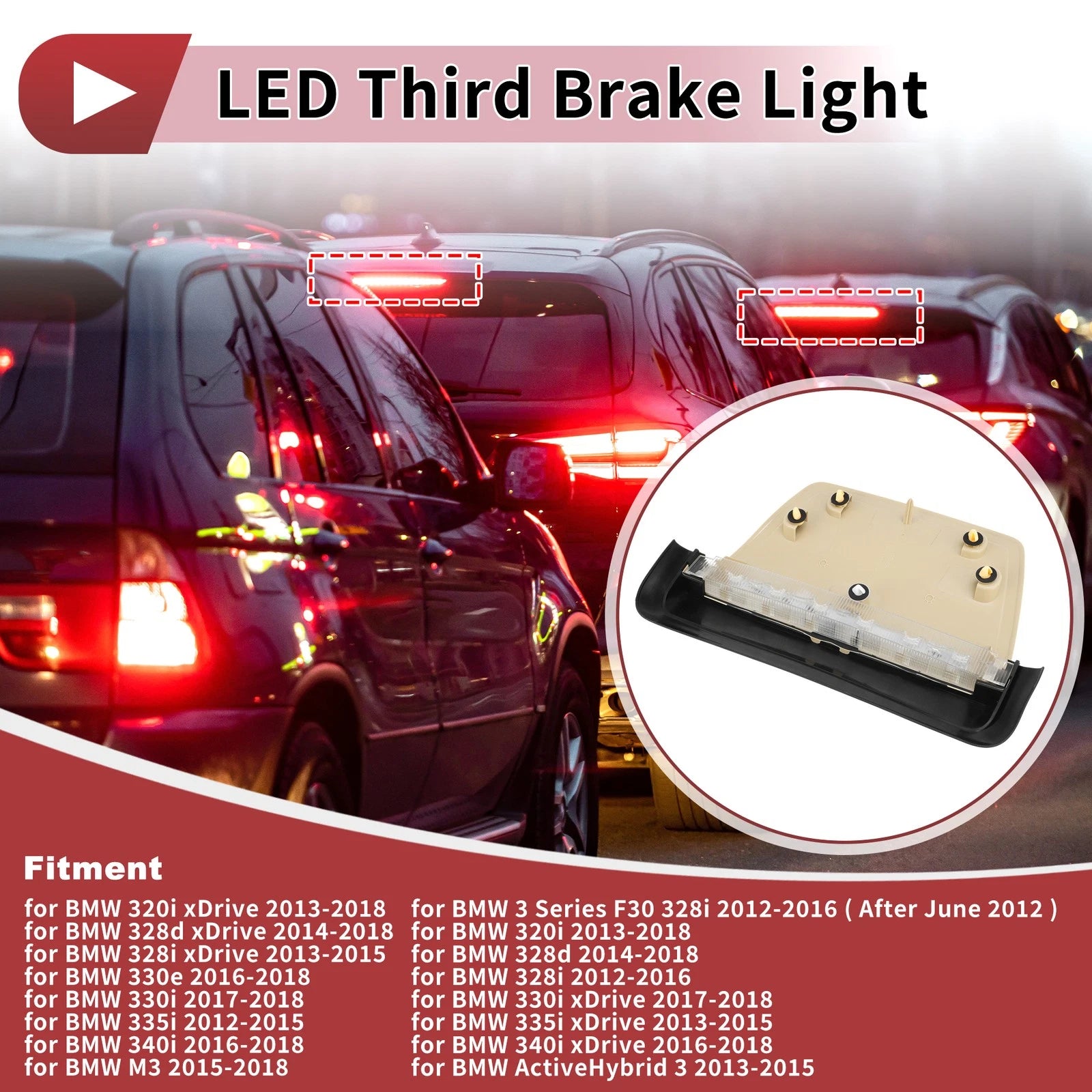Third Brake Light Assembly OEM Replacement for BMW 3 Series F30 (2012–2019)