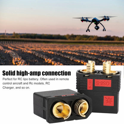 4Pcs QS8 Male+Female Plug Anti-Spark Connector for RC Car (Lipo Battery)