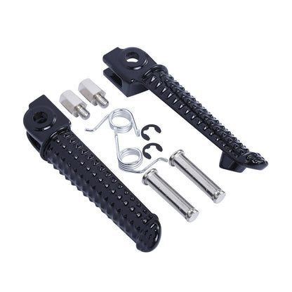 Black Front Footrests Footpeg Pegs for Yamaha YZF R6 R6S (1999–2020)