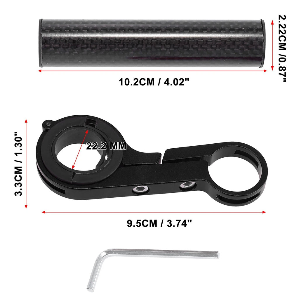Bicycle Handlebar Extension Bracket for 10cm Aluminum Alloy Black