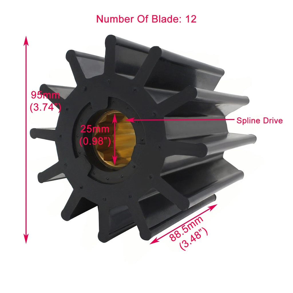 Sea Water Pump Impeller for Jabsco Johnson 17936-0001-P 09-814B (N/A)