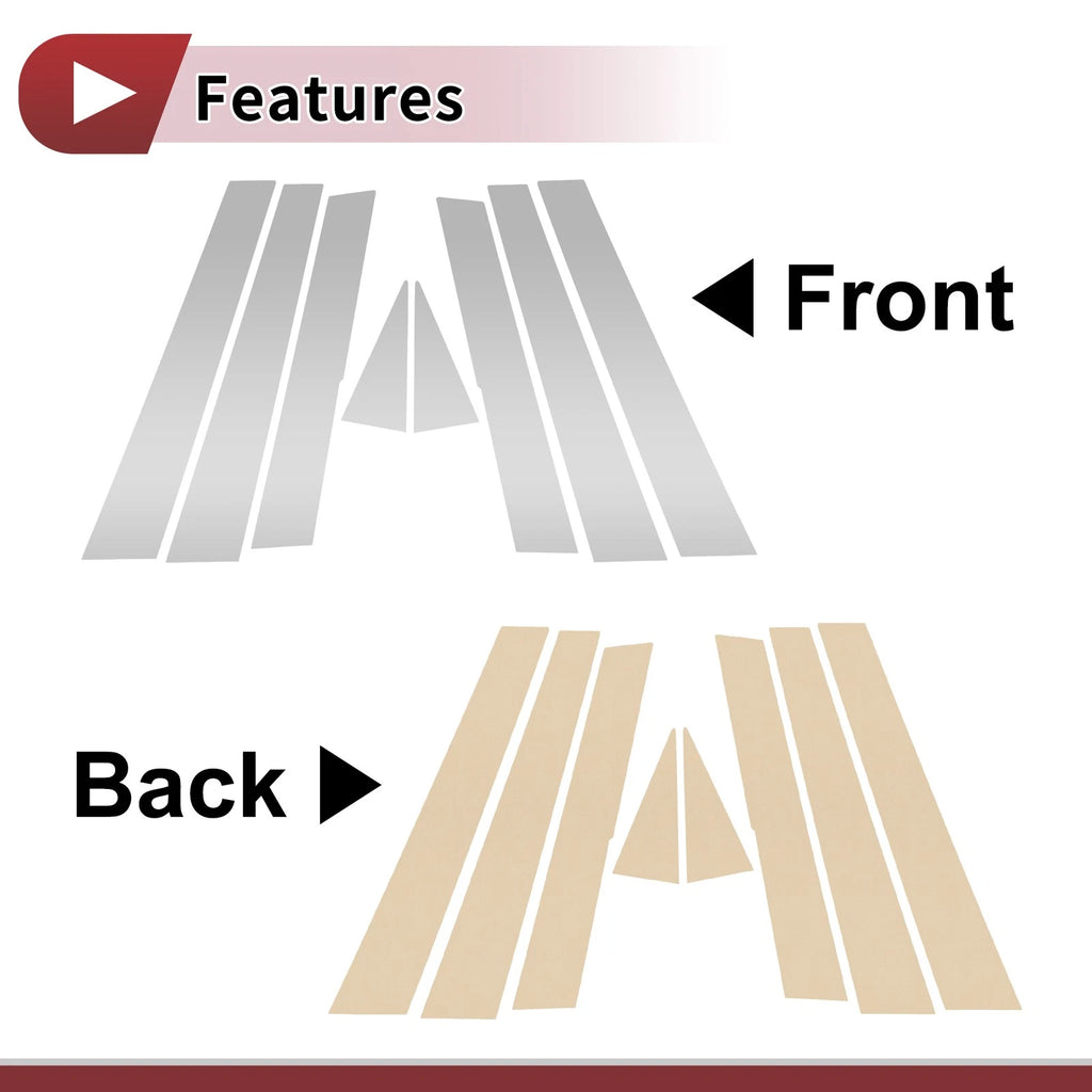 Door Pillar Window Trim Kit Chrome Set for Subaru Forester (2009–2012)