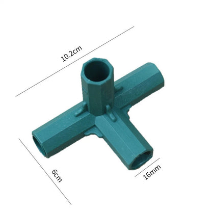 14X Greenhouse Frame Connector for Garden Canes (PVC Fitting)