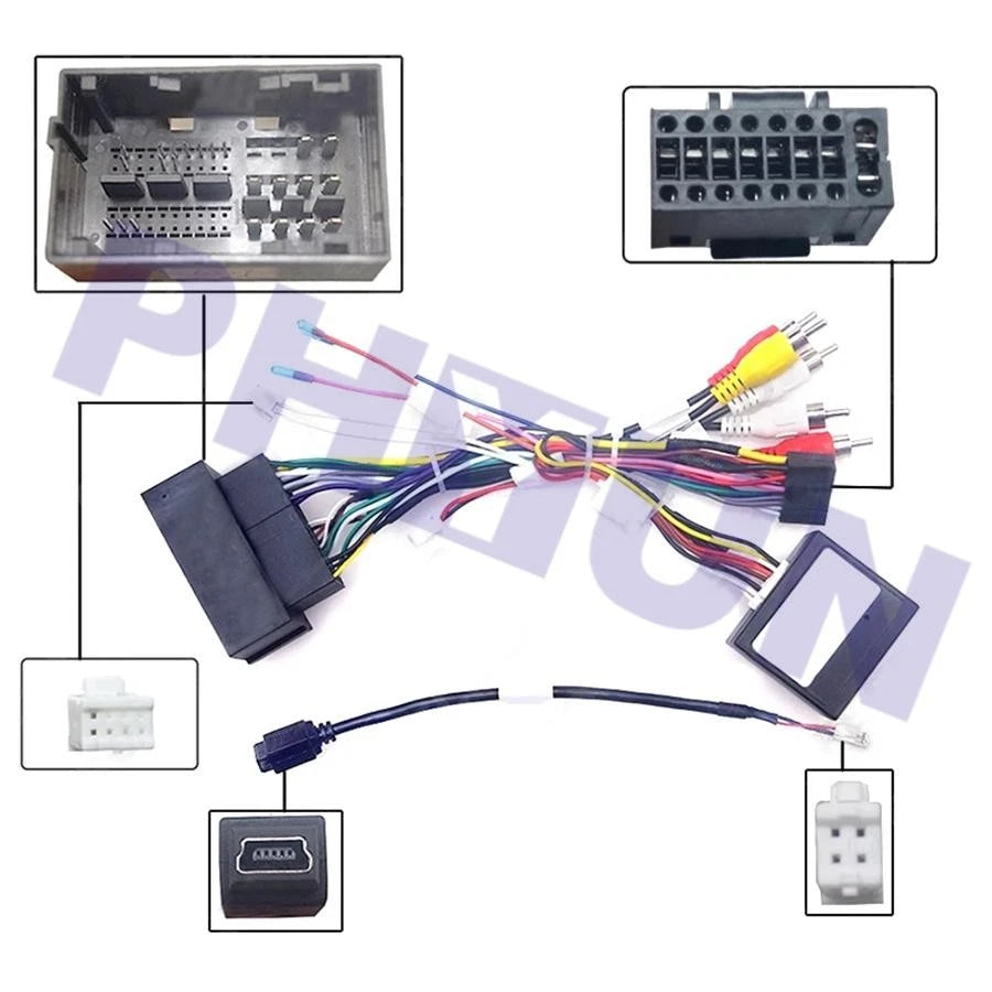 16pin Android Wiring Harness & Canbus Box for Jeep Cherokee Compass (2017–2023)