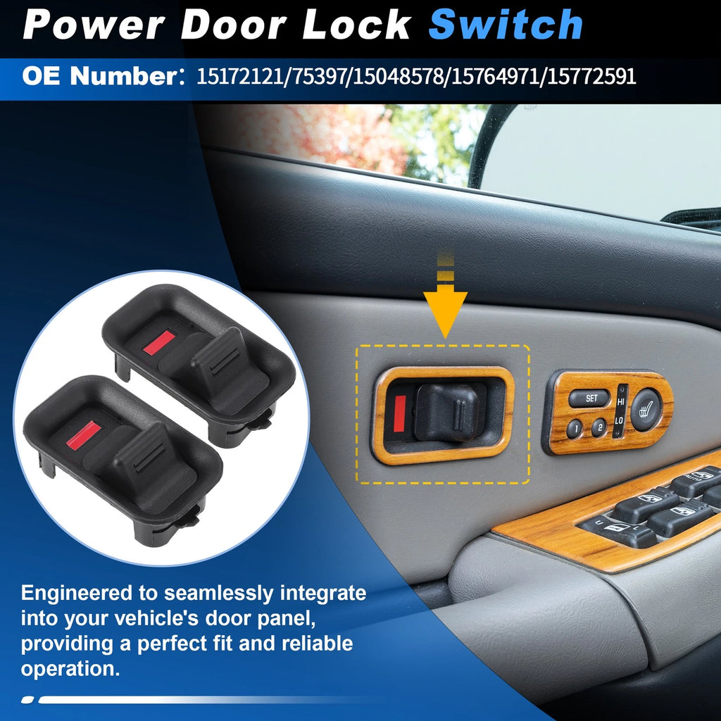 2pc Power Door Lock Switch Replacement for Chevrolet Avalanche Silverado (2007–2013)