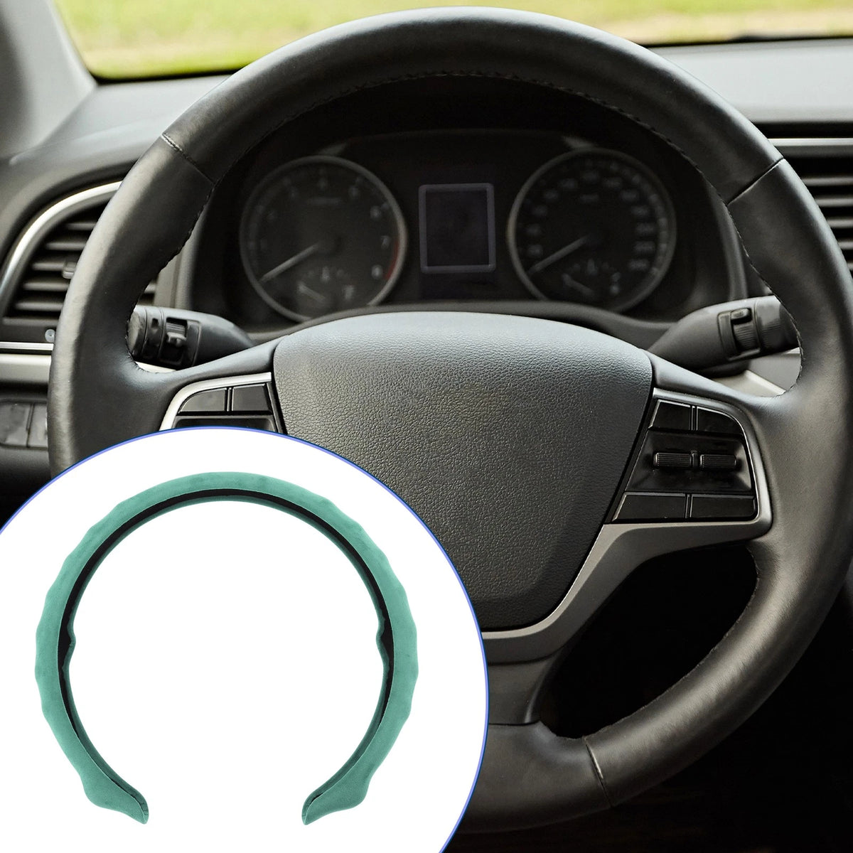 Steering Wheel Cover for Universal Fit (14.96", Cyan)