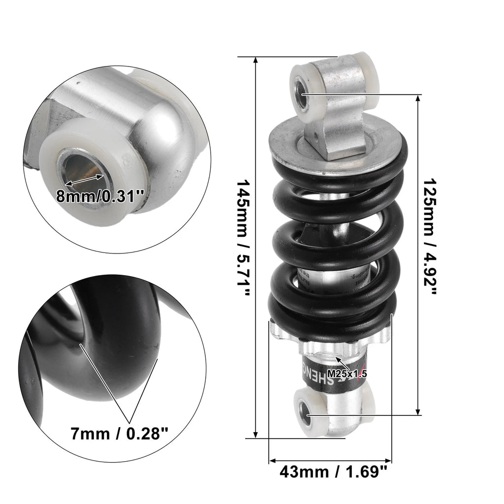 Rear Shock Absorber Spring 125mm Heavy Duty 1200lbs for Scooter ATV (–)