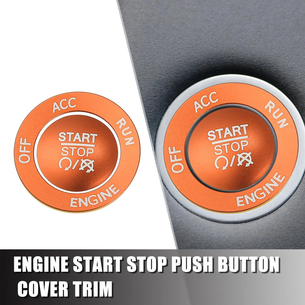 Engine Start Stop Button Cover Trim Kit for Dodge Charger Challenger Orange (2015–2023)