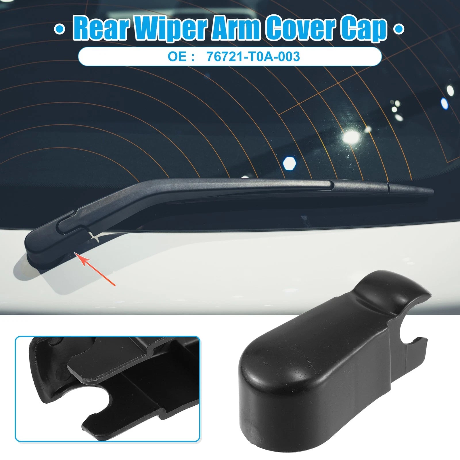 Rear Windshield Wiper Arm Nut Cover Cap Replacement for Honda CR-V (2012–2022)