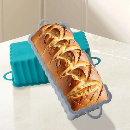 Set of 2 Rectangular Silicone Baking Moulds - Food-safe, Easy Demoulding