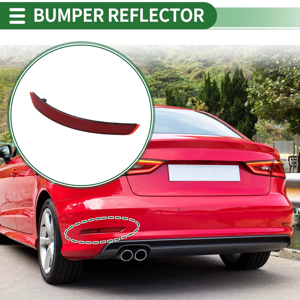 Bumper Reflector Rear Left Replacement for Audi A3 (2014–2016)