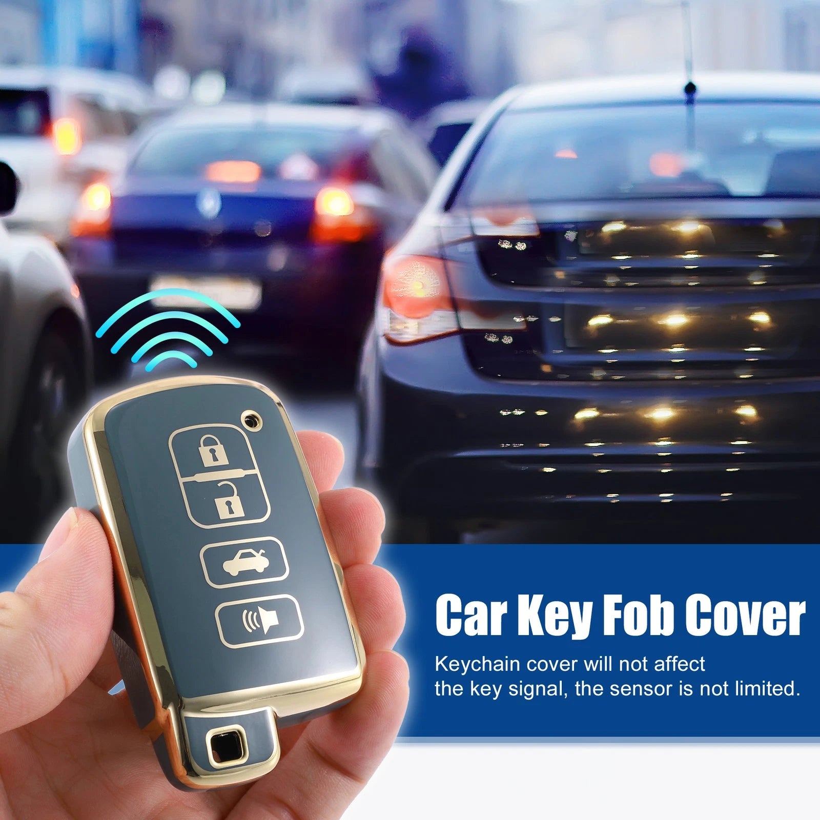 Remote Key Fob Cover Shell Case Replacement for Toyota Avalon Camry (2013–2019)