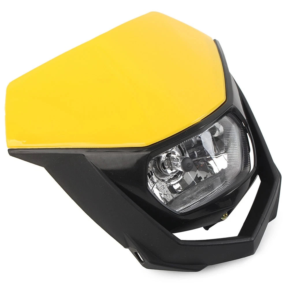 Front Headlight for Supermoto Dirt Bike (Universal Fit, Yellow)