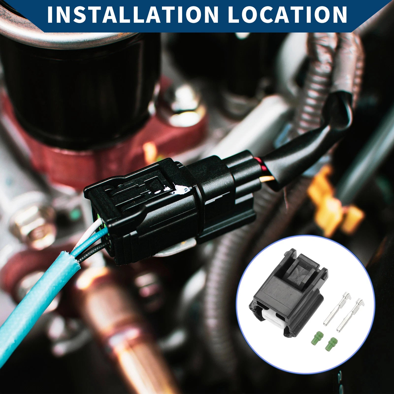 2 Pin Headlight ABS Sensor Connector Plug for Honda