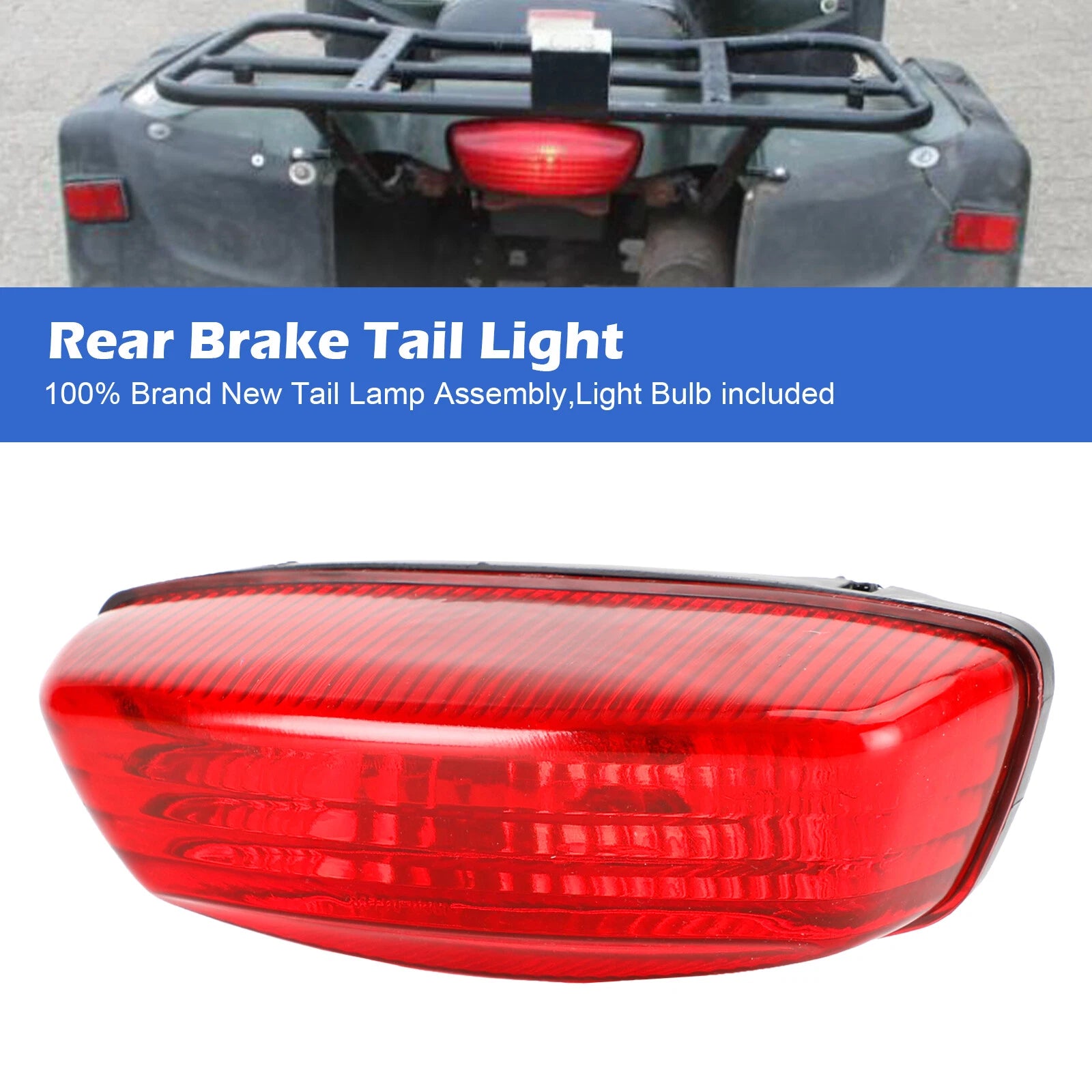 Rear Brake Tail Light Red Lens for Suzuki LTF250 Ozark LT-Z250 LTZ400 LT-F (2002–2008)