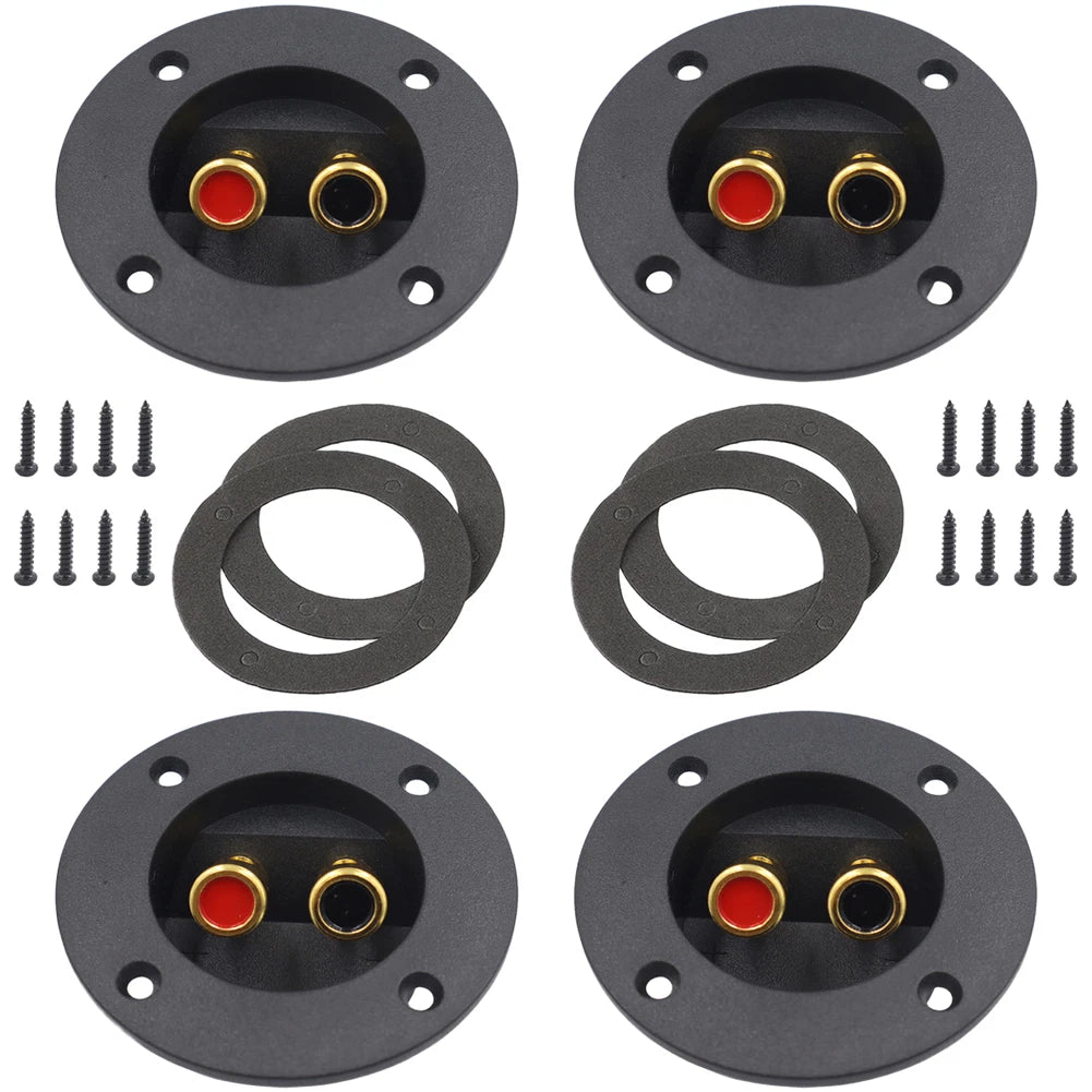 24 PCS Gold Plated Car Audio Speaker Terminal Round Connector Push Type