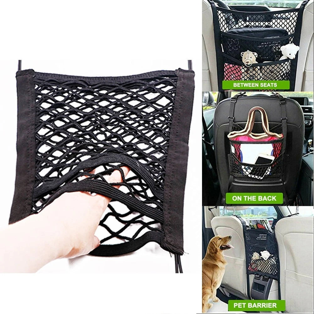 Elastic Mesh Bag Organizer for Car Seat Storage