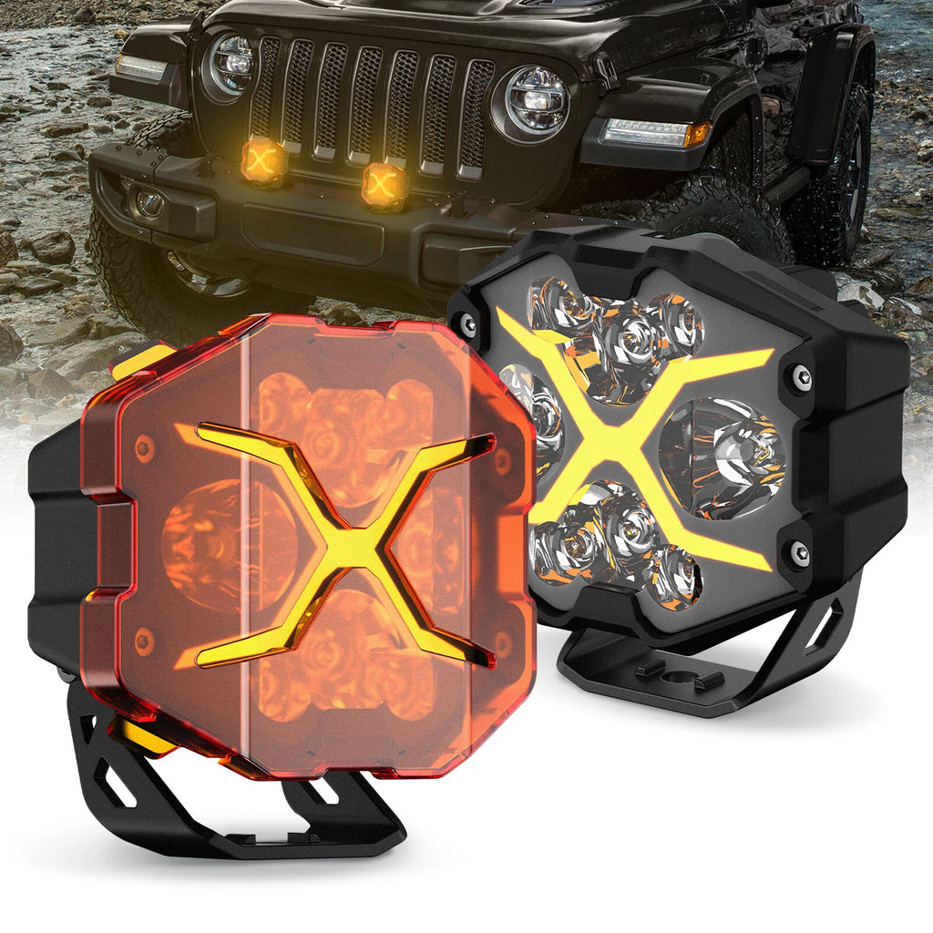 2X LED Pod Lights for Off Road Vehicles (6000LM)