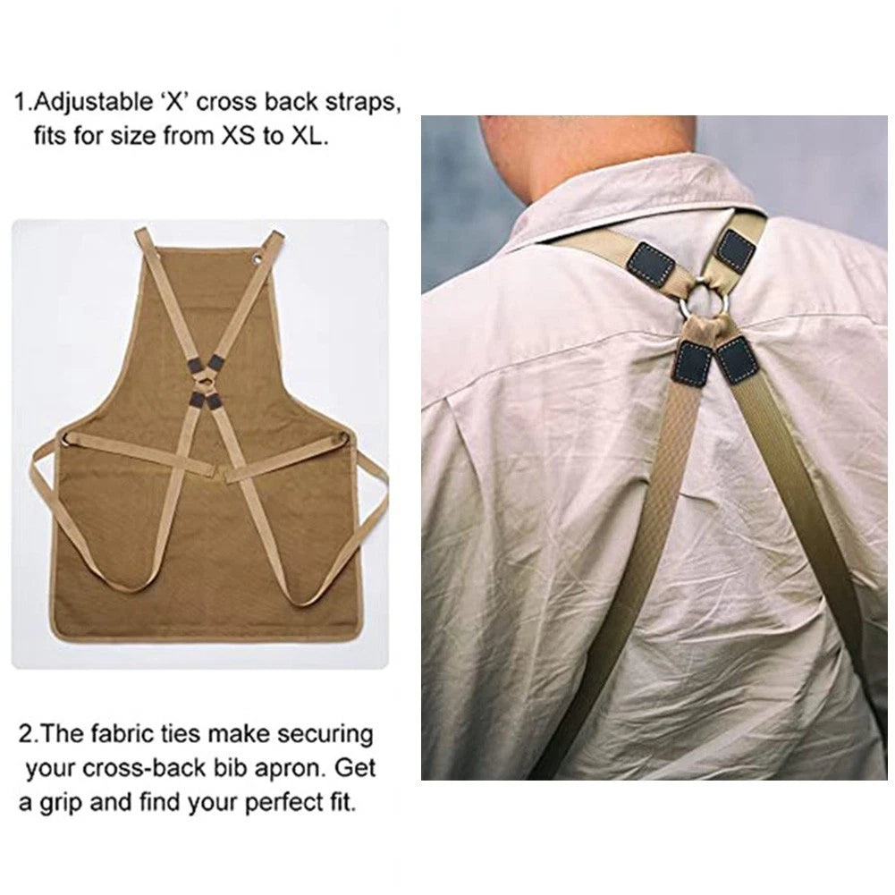 Multi-pocket Heavy-duty Apron for Workshops - Adjustable Straps
