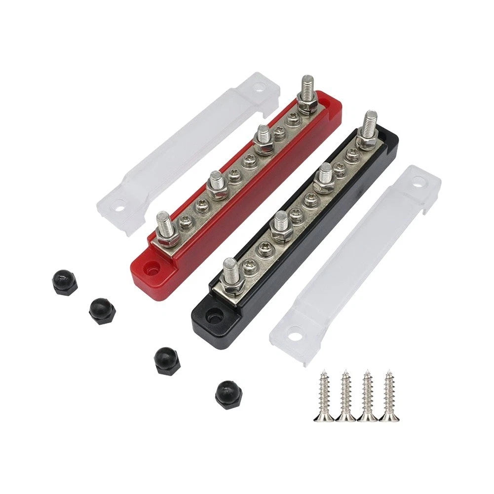 2X 12V Busbar Distribution Block 150A Power Hub with Cover and Terminals