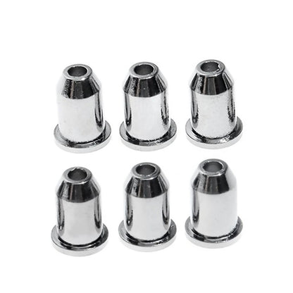 Set of 6 Chrome Through Body String Mounting Ferrules for Electric Guitar