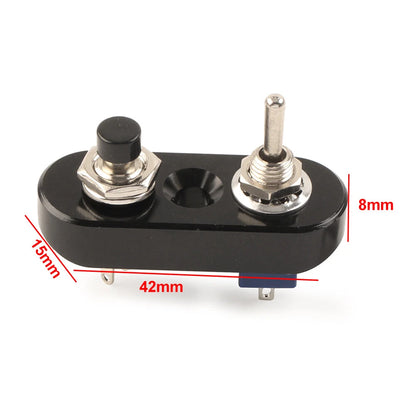 Mini Dual Toggle Switch Push Button for Motorcycle Handlebar (7/8")