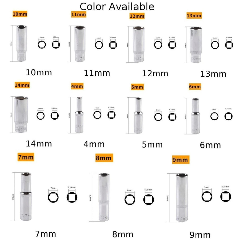 Socket Wrench for - Hex, Chromium-Vanadium, Lengthened