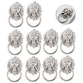 10X Silver Lion Head Door Pull Handle for Cabinet Drawer (Universal)