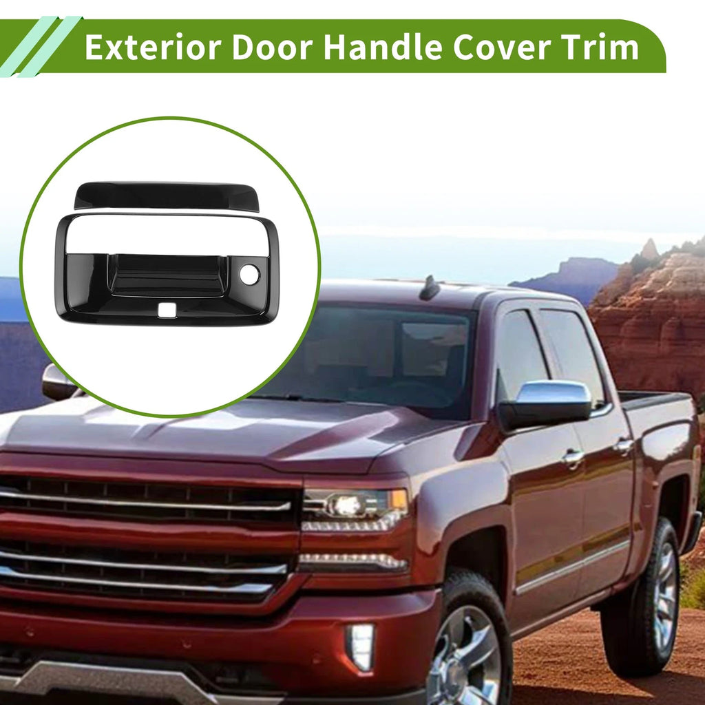 Exterior Door Handle Cover Trim Front for Chevrolet Silverado 2014-2017 Black