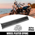 36pc Bicycle Spokes 14G 297mm with Nipples for Most Bikes (Black)