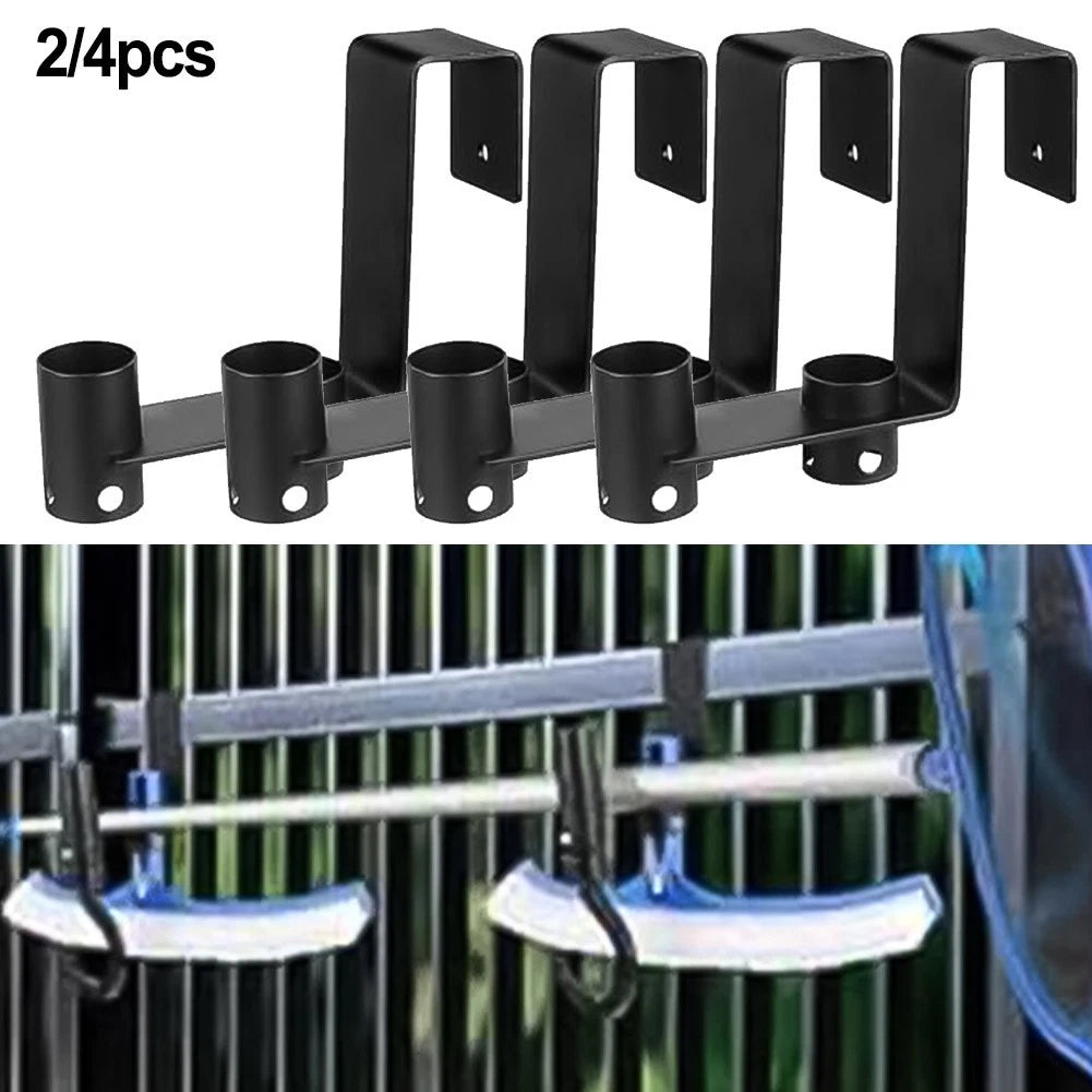 Pool Fence Hooks for Organizing Pool Cleaning Equipment