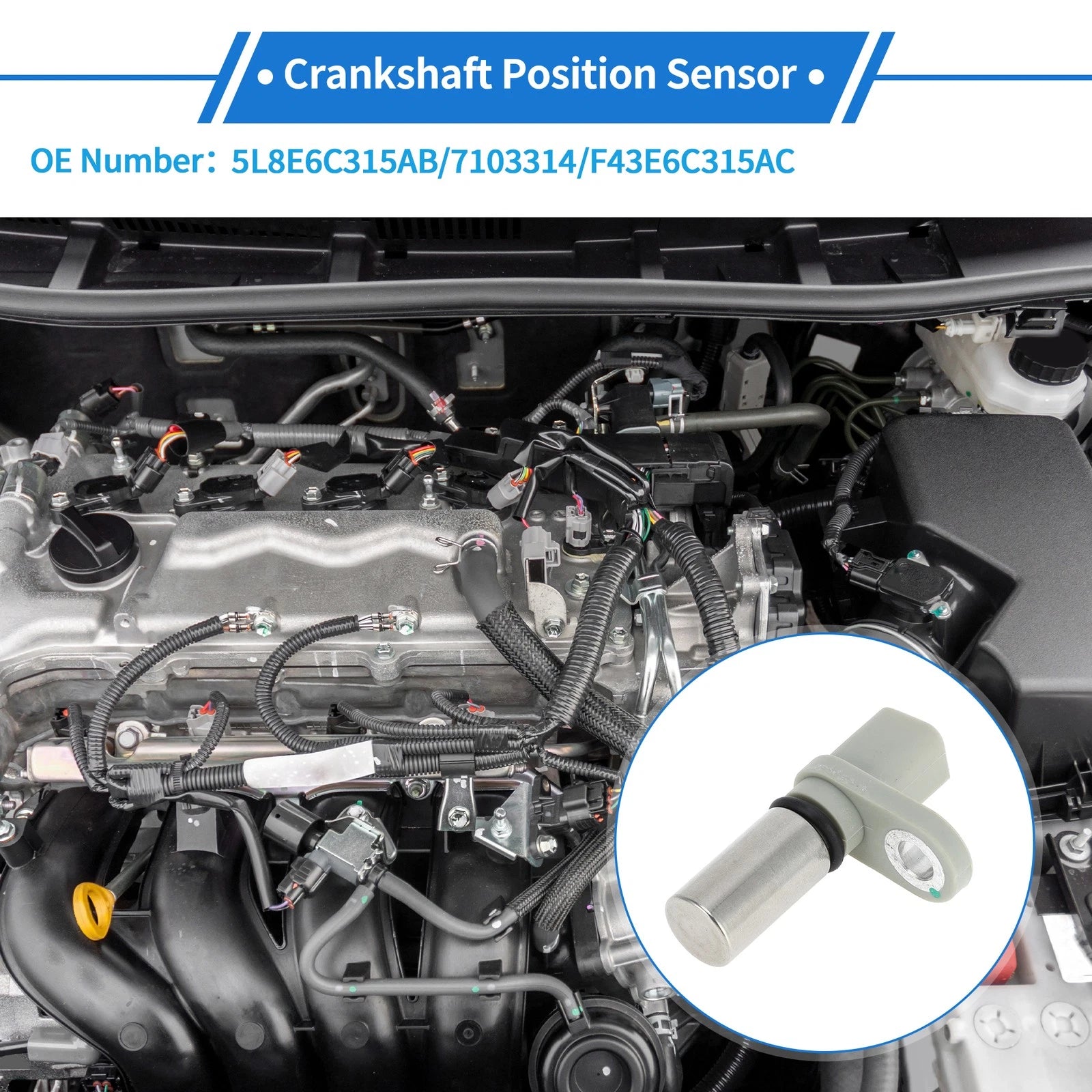 Crankshaft Position Sensor for Ford Contour 2.5L (1995–2000) 1S7E6C315BA