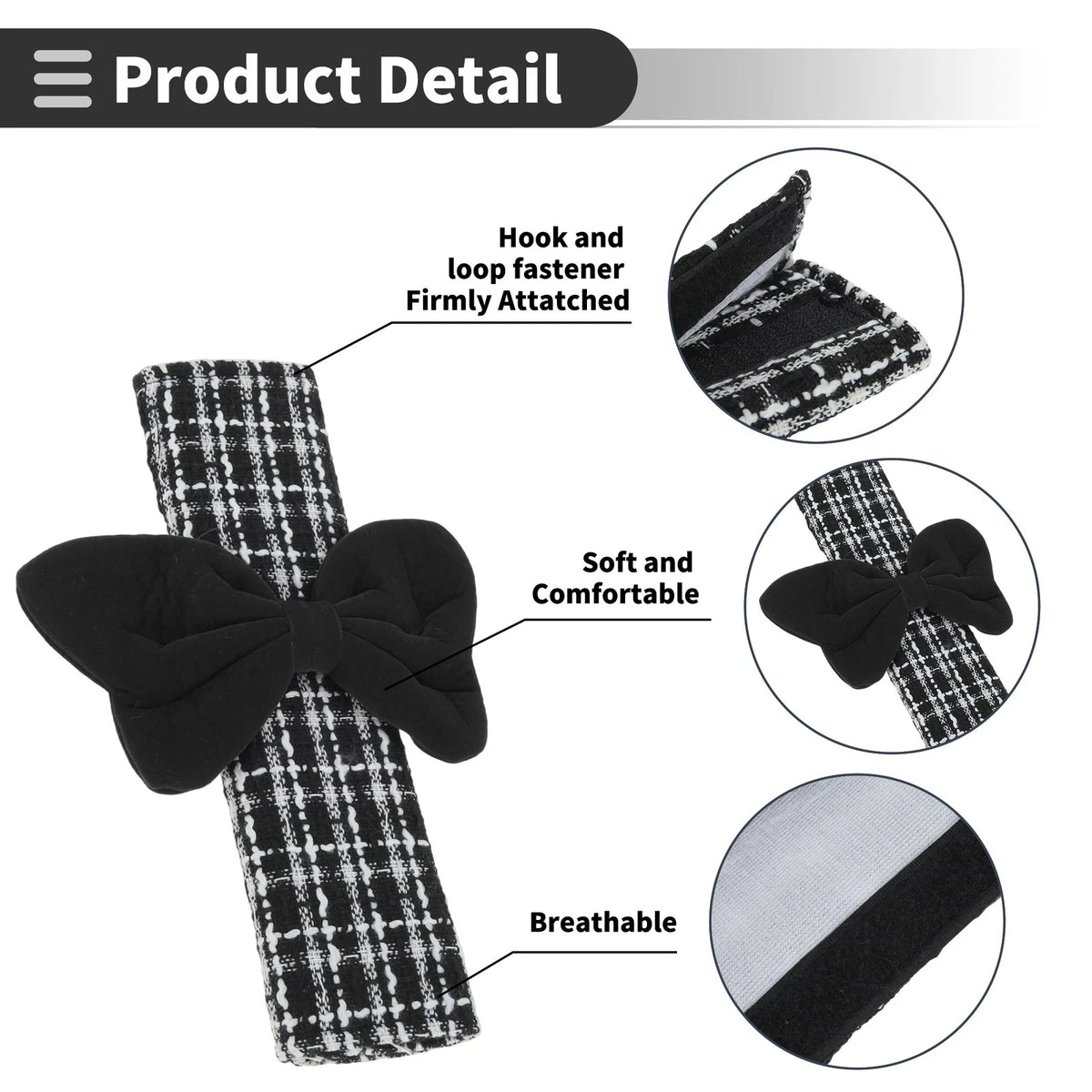 Set of 2 Seat Belt Cover Pads for Universal Fit (23cm)