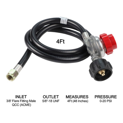 Adjustable Pressure Regulator for Propane Cooking Burners