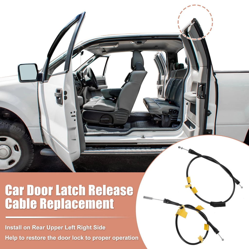 2pc Rear Door Latch Release Cable Left and Right for Ford F150 (2004–2008)