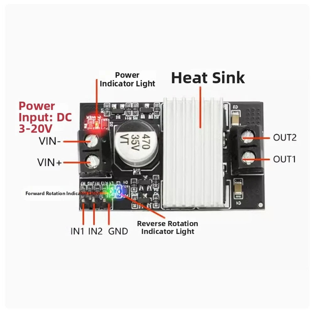XY-MC10 10A Motor Driver Module for (3V-20V Input)