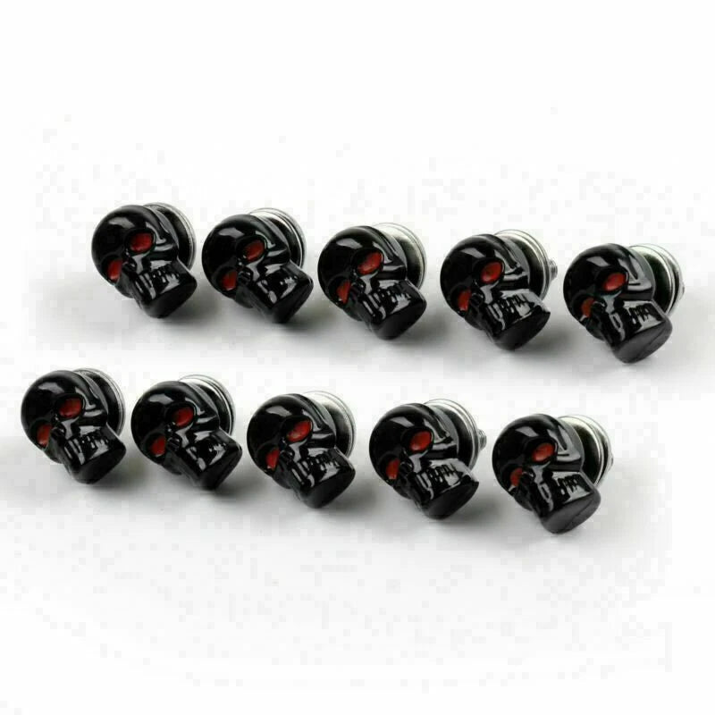 10x Skull License Plate Frame Screw Bolt for Universal Motorcycle