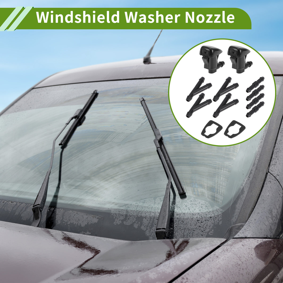 Windshield Washer Nozzle with Hose Connector for GMC No.15247800 (1 Set)