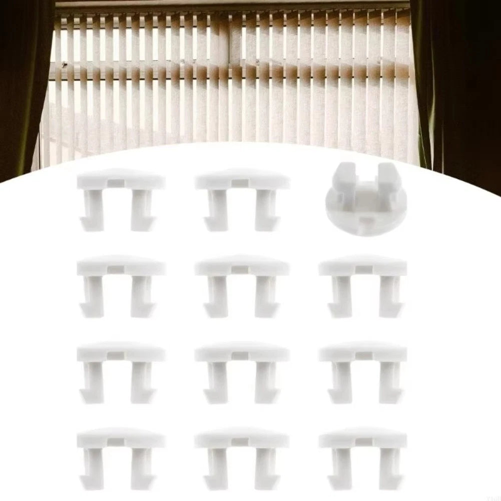 12PCS White Tape Lock Blind Bottom Rail Connector for Curtain Track Repair