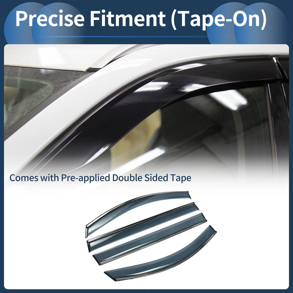 Window Deflectors Side Vent Visor Black Replacement for Toyota Sienna (2011–2020)