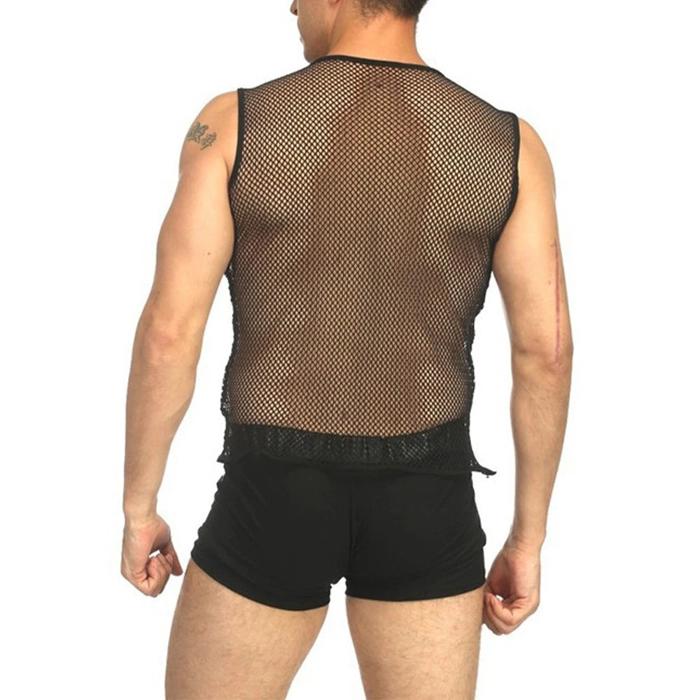 Set of 4 Fishnet String Vests for Men